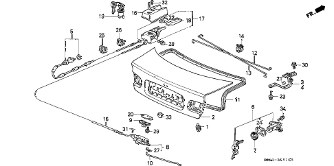 1993 civic DX 2 DOOR 5MT TRUNK LID diagram 1993 civic DX 2 DOOR 5MT TRUNK LID diagram