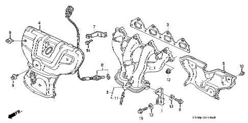 1994 civic EX 2 DOOR 4AT EXHAUST MANIFOLD (2) diagram 1994 civic EX 2 DOOR 4AT EXHAUST MANIFOLD (2) diagram