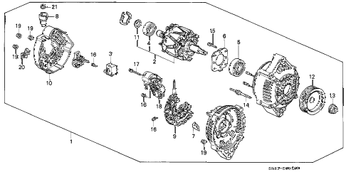 1995 civic EX 2 DOOR 4AT ALTERNATOR (DENSO) (1) diagram 1995 civic EX 2 DOOR 4AT ALTERNATOR (DENSO) (1) diagram