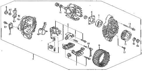 1993 civic DX 2 DOOR 5MT ALTERNATOR (MITSUBISHI) (1) diagram 1993 civic DX 2 DOOR 5MT ALTERNATOR (MITSUBISHI) (1) diagram