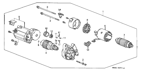 1993 civic DX 2 DOOR 5MT STARTER MOTOR (DENSO) (2) diagram 1993 civic DX 2 DOOR 5MT STARTER MOTOR (DENSO) (2) diagram
