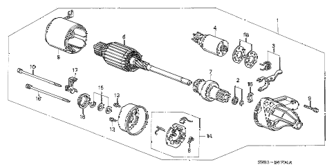 1993 civic DX 2 DOOR 5MT STARTER MOTOR (HITACHI) (5) diagram 1993 civic DX 2 DOOR 5MT STARTER MOTOR (HITACHI) (5) diagram
