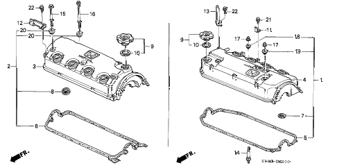 1993 civic EX-S 2 DOOR 4AT CYLINDER HEAD COVER diagram 1993 civic EX-S 2 DOOR 4AT CYLINDER HEAD COVER diagram