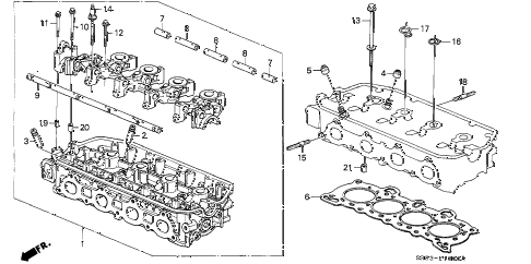 1995 civic DX 2 DOOR 5MT CYLINDER HEAD (1) diagram 1995 civic DX 2 DOOR 5MT CYLINDER HEAD (1) diagram