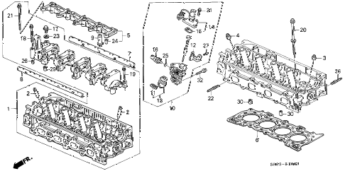 1994 civic EX 2 DOOR 5MT CYLINDER HEAD (2) diagram 1994 civic EX 2 DOOR 5MT CYLINDER HEAD (2) diagram