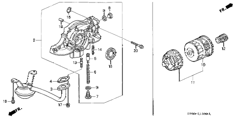 1994 civic EX 2 DOOR 5MT OIL PUMP - OIL STRAINER diagram 1994 civic EX 2 DOOR 5MT OIL PUMP - OIL STRAINER diagram