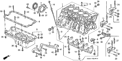 1995 civic EX 2 DOOR 4AT CYLINDER BLOCK - OIL PAN diagram 1995 civic EX 2 DOOR 4AT CYLINDER BLOCK - OIL PAN diagram