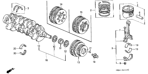 1994 civic EX 2 DOOR 5MT PISTON - CRANKSHAFT diagram 1994 civic EX 2 DOOR 5MT PISTON - CRANKSHAFT diagram