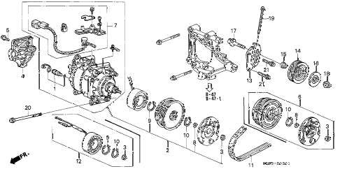 1994 civic EX 2 DOOR 5MT A/C COMPRESSOR (SANDEN) (2) diagram 1994 civic EX 2 DOOR 5MT A/C COMPRESSOR (SANDEN) (2) diagram