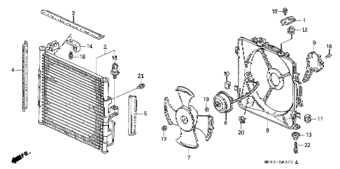 1995 civic EX 2 DOOR 5MT A/C CONDENSER (2) diagram 1995 civic EX 2 DOOR 5MT A/C CONDENSER (2) diagram