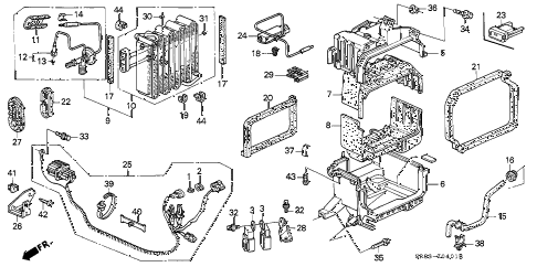 1995 civic EX(ABS) 2 DOOR 4AT A/C UNIT (3) diagram 1995 civic EX(ABS) 2 DOOR 4AT A/C UNIT (3) diagram