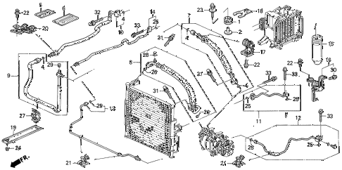 1993 civic EX 2 DOOR 5MT A/C HOSES - PIPES (2) diagram 1993 civic EX 2 DOOR 5MT A/C HOSES - PIPES (2) diagram