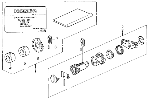 1994 prelude SI 2 DOOR 4AT KEY CYLINDER KIT diagram 1994 prelude SI 2 DOOR 4AT KEY CYLINDER KIT diagram