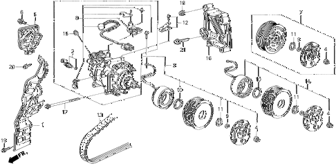 1994 prelude SI(4WS) 2 DOOR 5MT A/C COMPRESSOR (SANDEN) diagram 1994 prelude SI(4WS) 2 DOOR 5MT A/C COMPRESSOR (SANDEN) diagram