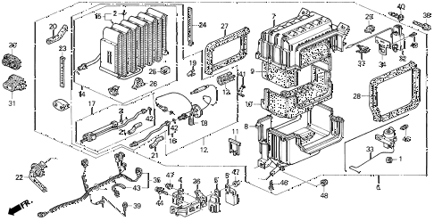 1992 prelude SI(4WS) 2 DOOR 5MT A/C UNIT diagram 1992 prelude SI(4WS) 2 DOOR 5MT A/C UNIT diagram