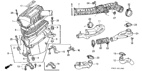 1995 accord LX(ABS) 2 DOOR 4AT AIR CLEANER diagram 1995 accord LX(ABS) 2 DOOR 4AT AIR CLEANER diagram