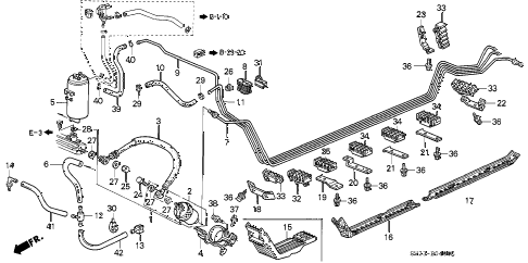 1994 accord EX(LEATHER) 2 DOOR 4AT FUEL PIPE (1) diagram 1994 accord EX(LEATHER) 2 DOOR 4AT FUEL PIPE (1) diagram