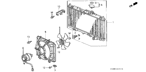 1994 accord EX(LEATHER) 2 DOOR 5MT RADIATOR (DENSO) diagram 1994 accord EX(LEATHER) 2 DOOR 5MT RADIATOR (DENSO) diagram