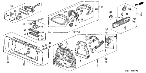 1994 accord DX 2 DOOR 5MT TAILLIGHT (1) diagram 1994 accord DX 2 DOOR 5MT TAILLIGHT (1) diagram