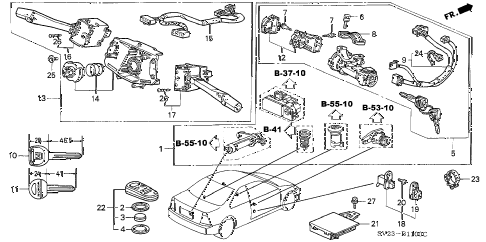 1994 accord EX 2 DOOR 5MT COMBINATION SWITCH diagram 1994 accord EX 2 DOOR 5MT COMBINATION SWITCH diagram