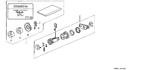 1997 accord LX 2 DOOR 5MT KEY CYLINDER KIT diagram 1997 accord LX 2 DOOR 5MT KEY CYLINDER KIT diagram