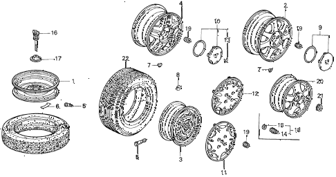 1994 accord LX 2 DOOR 4AT WHEEL DISK diagram 1994 accord LX 2 DOOR 4AT WHEEL DISK diagram
