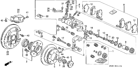 1994 accord EX 2 DOOR 4AT REAR BRAKE (DISK) (1) (NISSIN) diagram 1994 accord EX 2 DOOR 4AT REAR BRAKE (DISK) (1) (NISSIN) diagram
