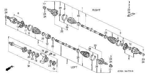 1997 accord EX 2 DOOR 5MT DRIVESHAFT diagram 1997 accord EX 2 DOOR 5MT DRIVESHAFT diagram
