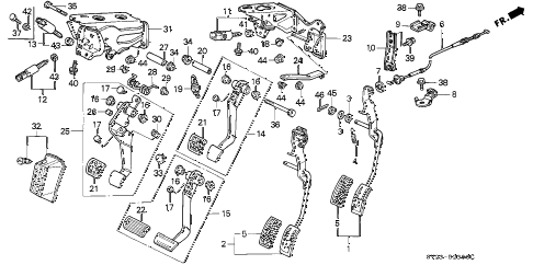 1997 accord EX(LEATHER) 2 DOOR 5MT PEDAL diagram 1997 accord EX(LEATHER) 2 DOOR 5MT PEDAL diagram