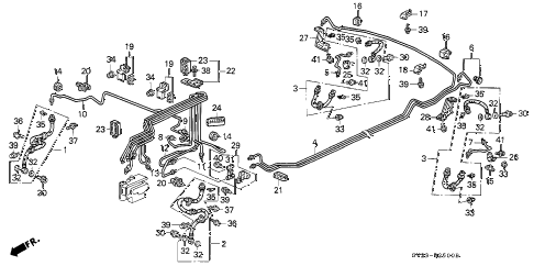 1995 accord LX(ABS) 2 DOOR 5MT BRAKE LINES (1) diagram 1995 accord LX(ABS) 2 DOOR 5MT BRAKE LINES (1) diagram