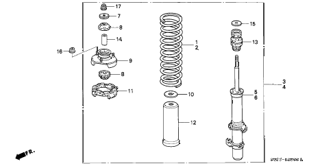 1994 accord LX(ABS) 2 DOOR 5MT FRONT SHOCK ABSORBER diagram 1994 accord LX(ABS) 2 DOOR 5MT FRONT SHOCK ABSORBER diagram