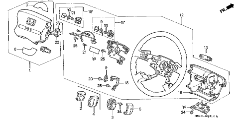 1994 accord DX 2 DOOR 5MT STEERING WHEEL diagram 1994 accord DX 2 DOOR 5MT STEERING WHEEL diagram