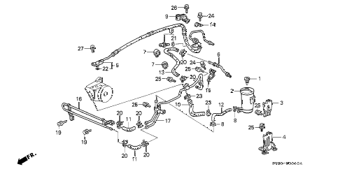 1995 accord LX(ABS) 2 DOOR 5MT P.S. HOSES - PIPES diagram 1995 accord LX(ABS) 2 DOOR 5MT P.S. HOSES - PIPES diagram