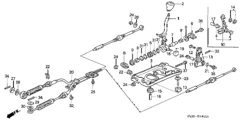 1995 accord EX(LEATHER) 2 DOOR 5MT SHIFT LEVER diagram 1995 accord EX(LEATHER) 2 DOOR 5MT SHIFT LEVER diagram