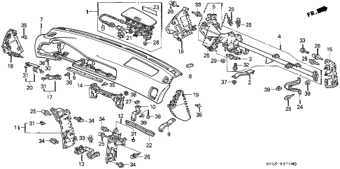 1995 accord EX 2 DOOR 5MT INSTRUMENT PANEL diagram 1995 accord EX 2 DOOR 5MT INSTRUMENT PANEL diagram