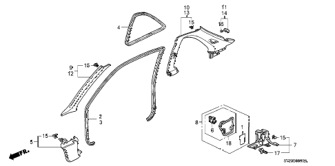 1997 accord SPECIA 2 DOOR 4AT PILLAR GARNISH diagram 1997 accord SPECIA 2 DOOR 4AT PILLAR GARNISH diagram