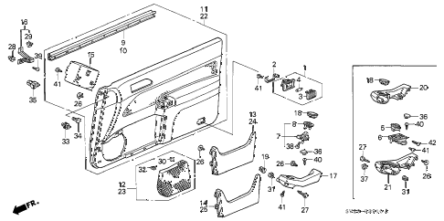 1994 accord DX 2 DOOR 4AT FRONT DOOR LINING diagram 1994 accord DX 2 DOOR 4AT FRONT DOOR LINING diagram