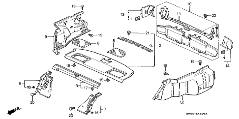 1996 accord LX(ABS) 2 DOOR 4AT REAR TRAY - REAR PANEL diagram 1996 accord LX(ABS) 2 DOOR 4AT REAR TRAY - REAR PANEL diagram