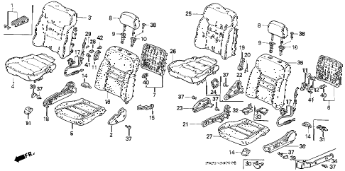 1994 accord DX 2 DOOR 5MT FRONT SEAT diagram 1994 accord DX 2 DOOR 5MT FRONT SEAT diagram