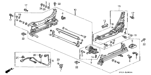 1994 accord EX 2 DOOR 4AT FRONT SEAT COMPONENTS (2) diagram 1994 accord EX 2 DOOR 4AT FRONT SEAT COMPONENTS (2) diagram