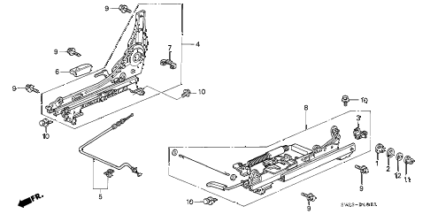 1994 accord EX 2 DOOR 5MT FRONT SEAT COMPONENTS (4) diagram 1994 accord EX 2 DOOR 5MT FRONT SEAT COMPONENTS (4) diagram