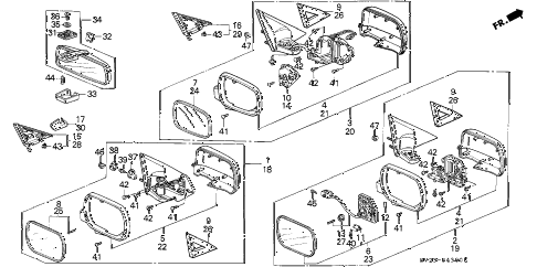 1994 accord EX(LEATHER) 2 DOOR 4AT MIRROR diagram 1994 accord EX(LEATHER) 2 DOOR 4AT MIRROR diagram