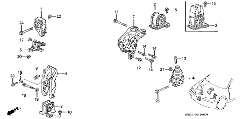 1994 accord DX(ABS) 2 DOOR 5MT ENGINE MOUNT (1) diagram 1994 accord DX(ABS) 2 DOOR 5MT ENGINE MOUNT (1) diagram