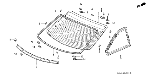 1995 accord LX 2 DOOR 5MT REAR WINDSHIELD diagram 1995 accord LX 2 DOOR 5MT REAR WINDSHIELD diagram