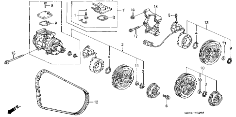 1994 accord LX 2 DOOR 4AT A/C COMPRESSOR (DENSO) diagram 1994 accord LX 2 DOOR 4AT A/C COMPRESSOR (DENSO) diagram