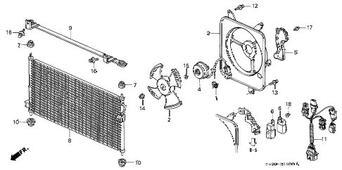 1994 accord EX(LEATHER) 2 DOOR 4AT A/C AIR CONDITIONER (CONDENSER) diagram 1994 accord EX(LEATHER) 2 DOOR 4AT A/C AIR CONDITIONER (CONDENSER) diagram