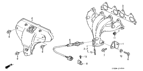 1996 accord LX 2 DOOR 5MT EXHAUST MANIFOLD (1) diagram 1996 accord LX 2 DOOR 5MT EXHAUST MANIFOLD (1) diagram