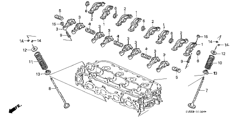 1994 accord LX 2 DOOR 4AT VALVE - ROCKER ARM (1) diagram 1994 accord LX 2 DOOR 4AT VALVE - ROCKER ARM (1) diagram