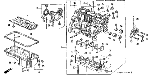 1995 accord LX(ABS) 2 DOOR 5MT CYLINDER BLOCK - OIL PAN diagram 1995 accord LX(ABS) 2 DOOR 5MT CYLINDER BLOCK - OIL PAN diagram