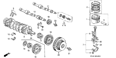 1996 accord LX(ABS) 2 DOOR 4AT CRANKSHAFT - PISTON diagram 1996 accord LX(ABS) 2 DOOR 4AT CRANKSHAFT - PISTON diagram